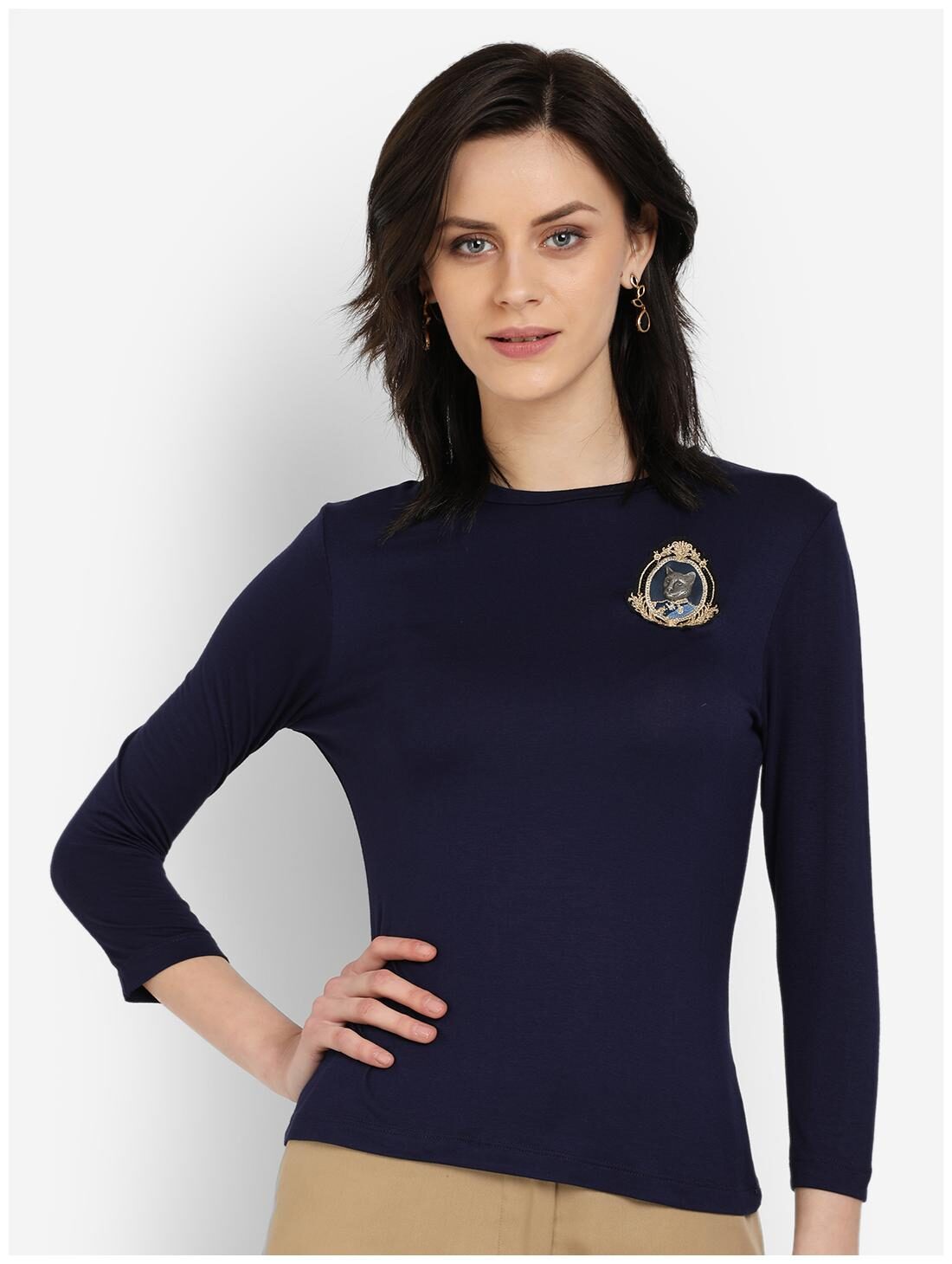 

Cover Story Women Solid Blouson top - Blue