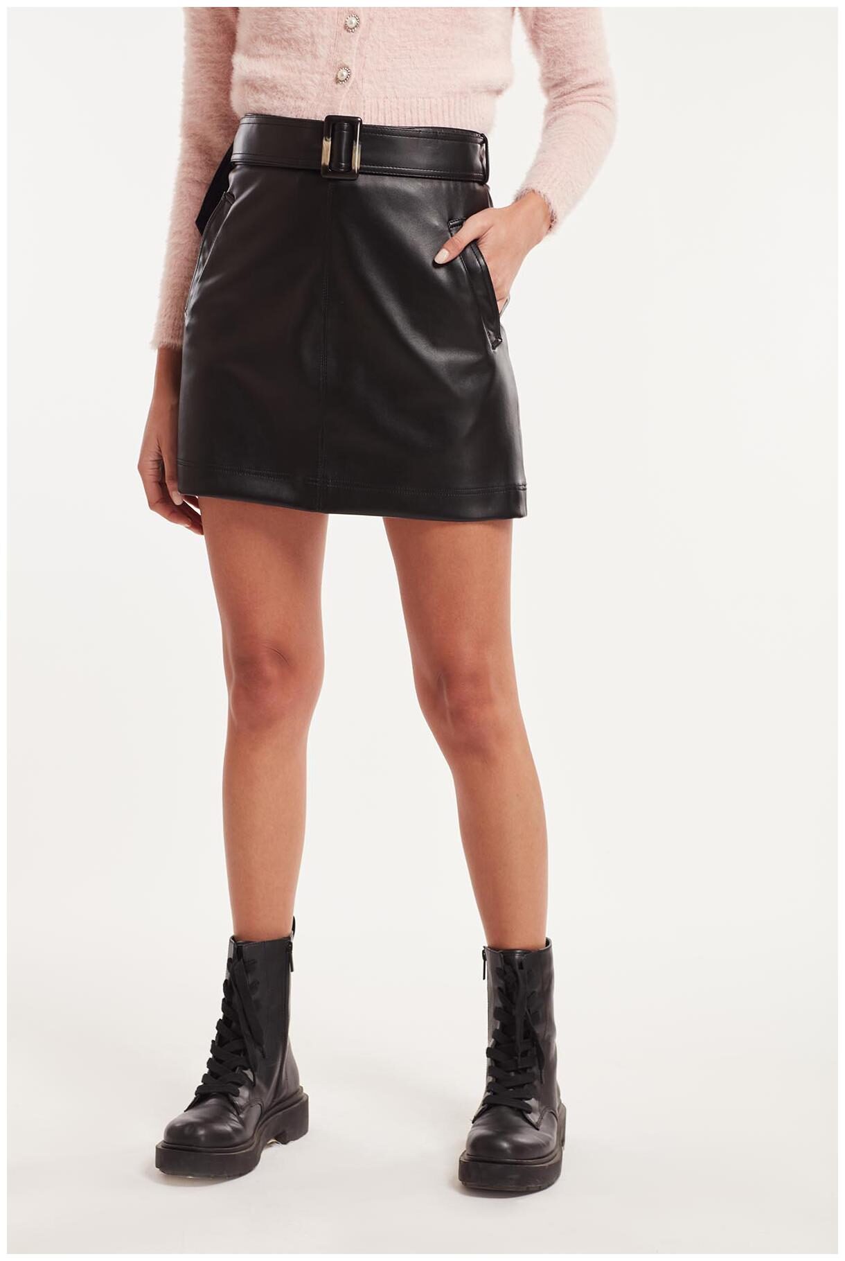 

Cover Story Solid Skorts Mini Skirt - Black