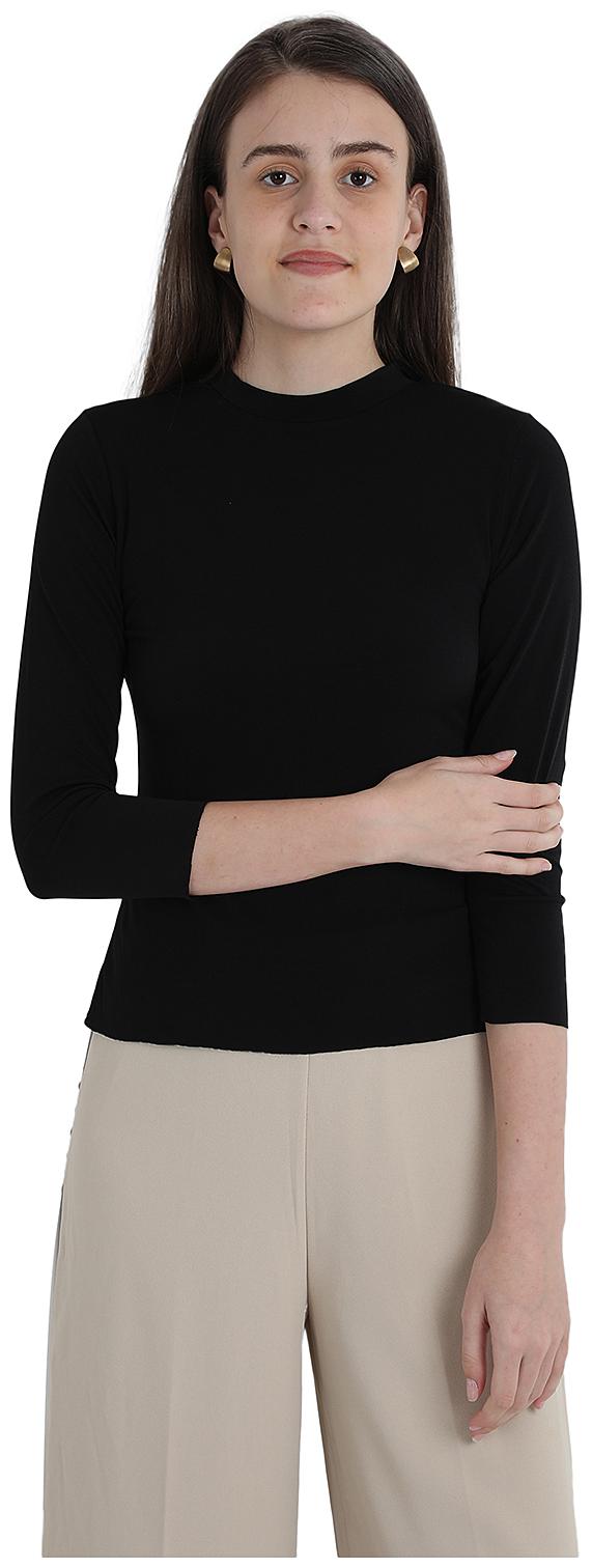 

Cover Story Women Black Regular fit Round neck Polyester T shirt