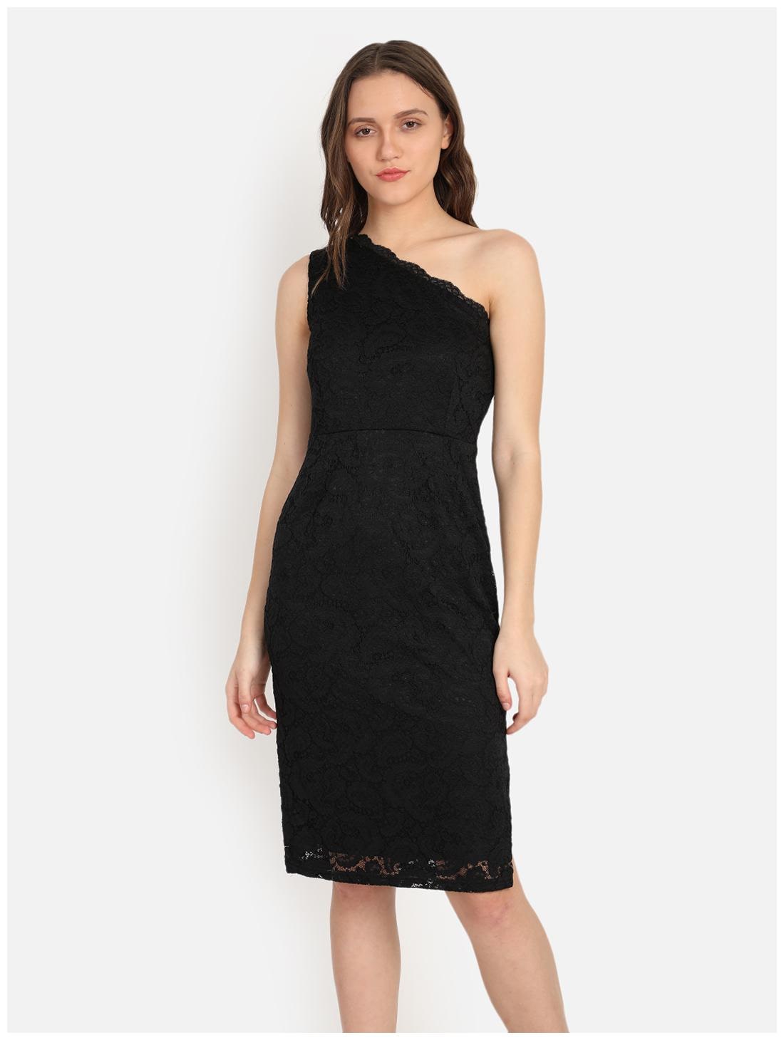 

Cover Story Black Self design Bodycon dress