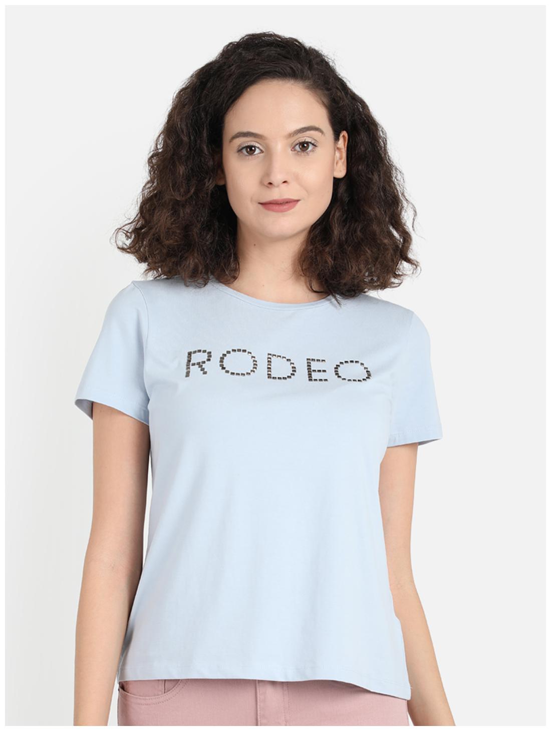 

Cover Story Women Blue Regular fit Round neck Cotton T shirt