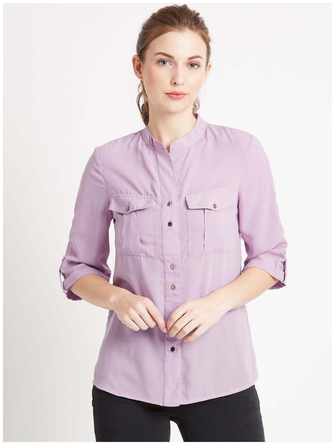 

Cover Story Women Solid Shirt style - Purple