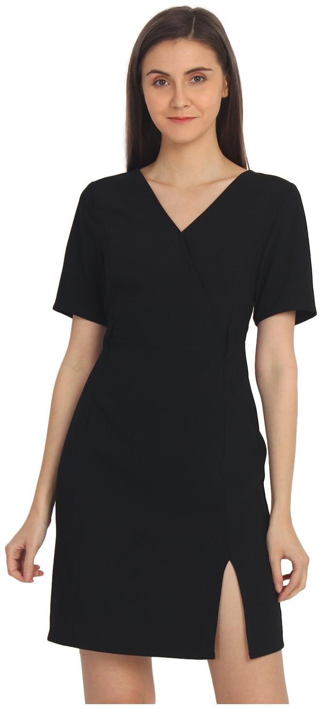 

Cover Story Black Solid Bodycon dress