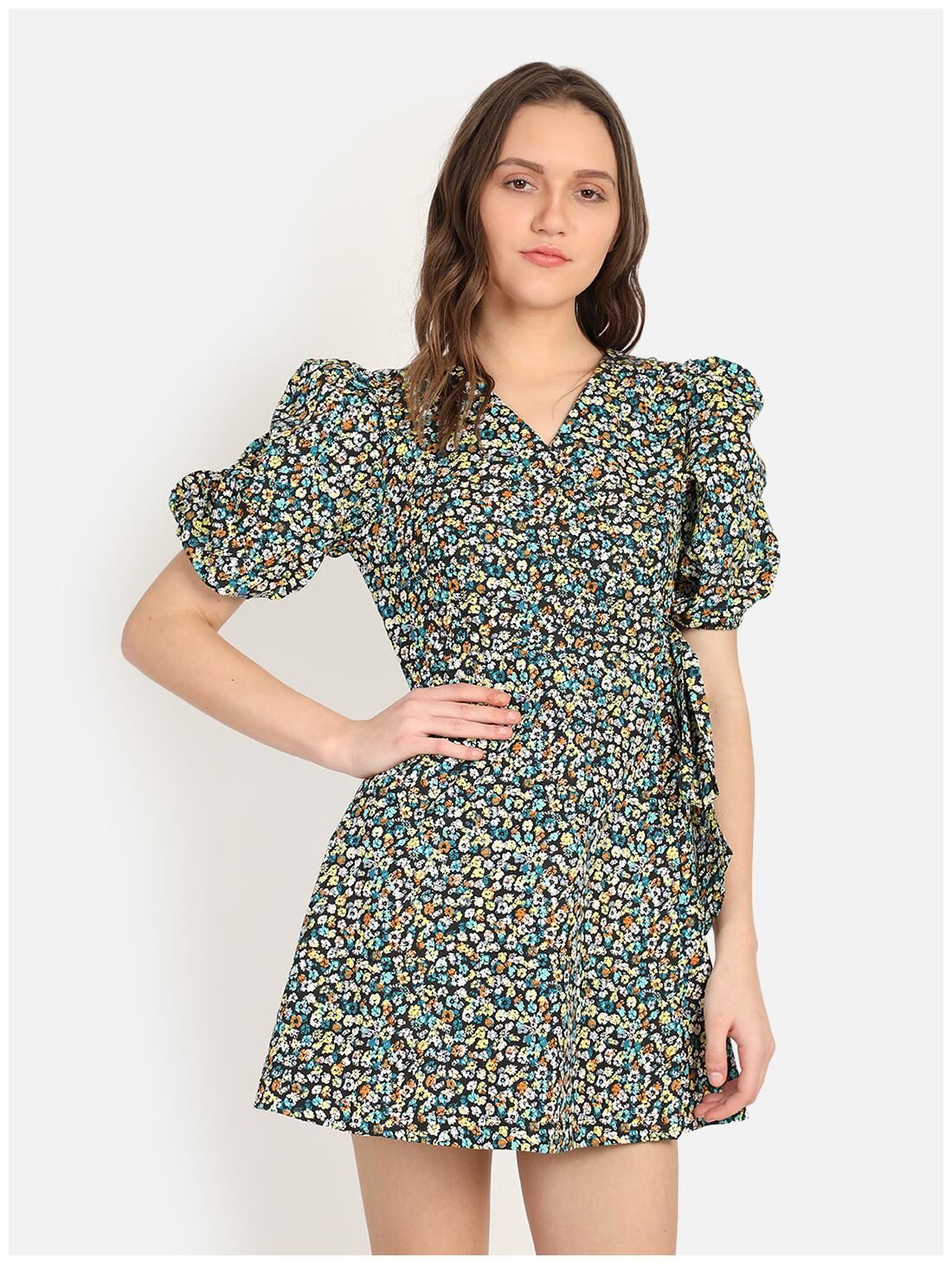 

Cover Story Multi Floral Wrap dress