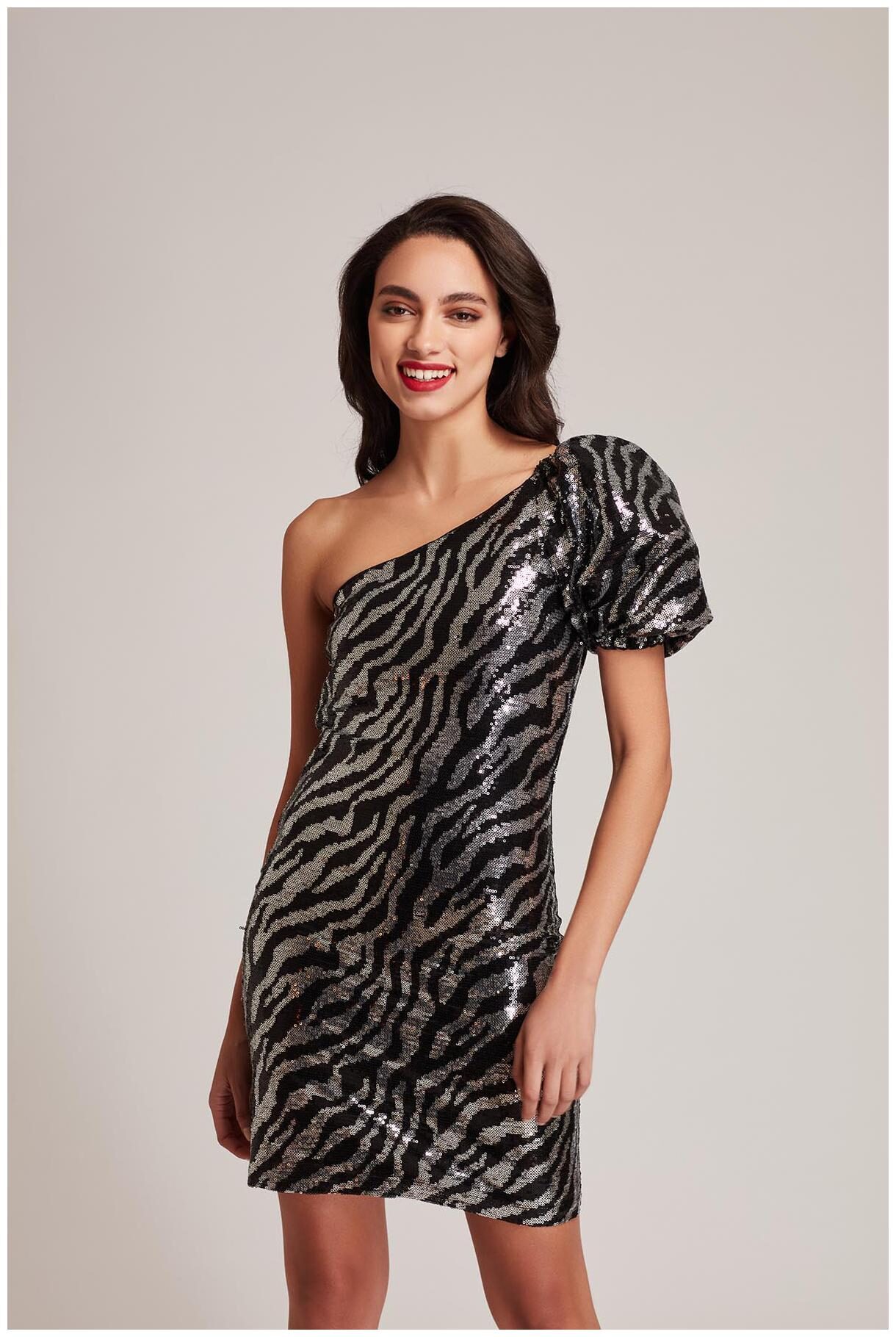 

Cover Story Silver Embellished Bodycon dress