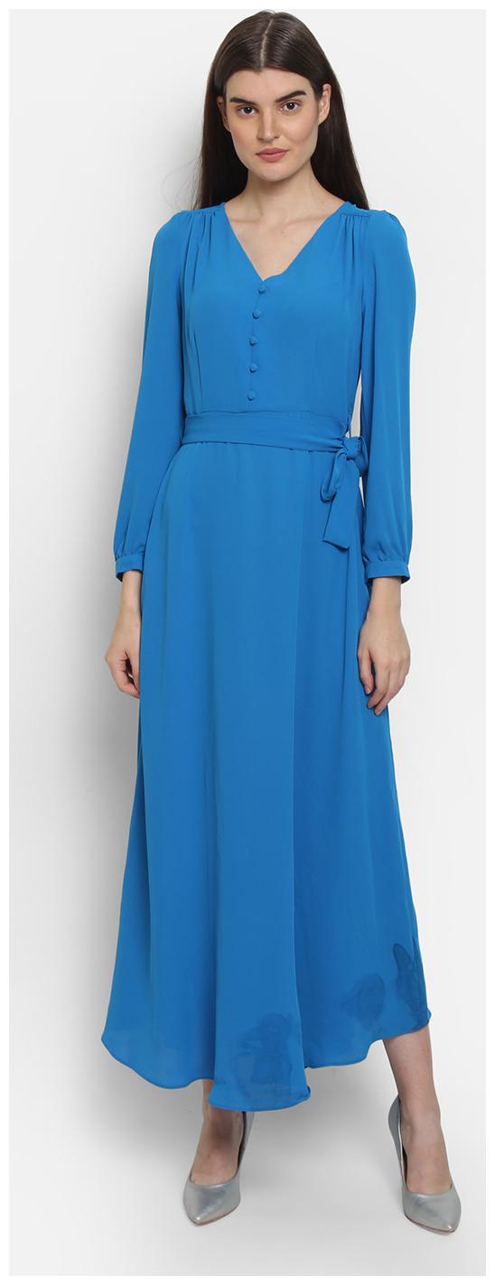 

Cover Story Blue Solid Maxi dress