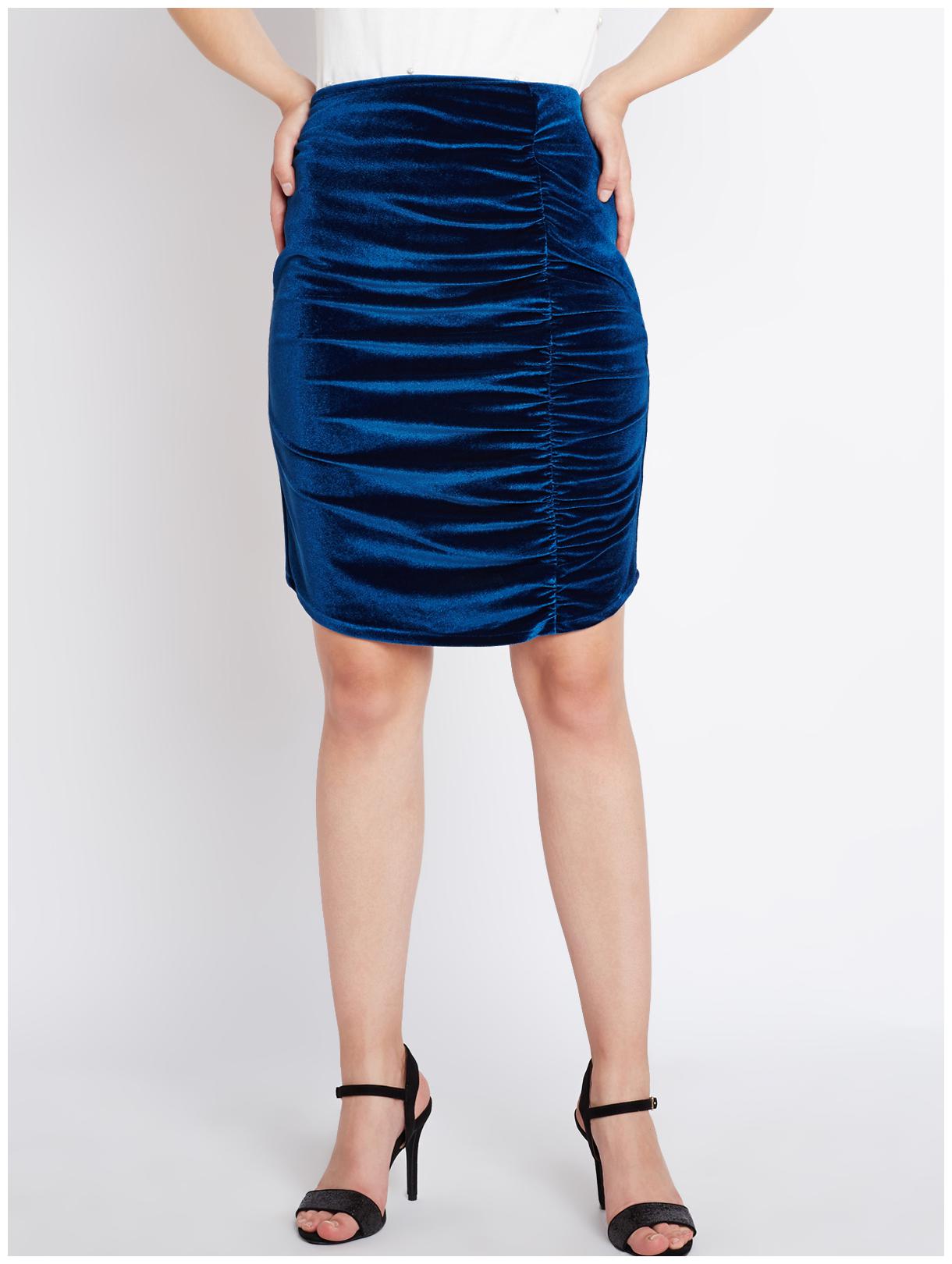 

Cover Story Solid Bodycon skirt Mini Skirt - Navy