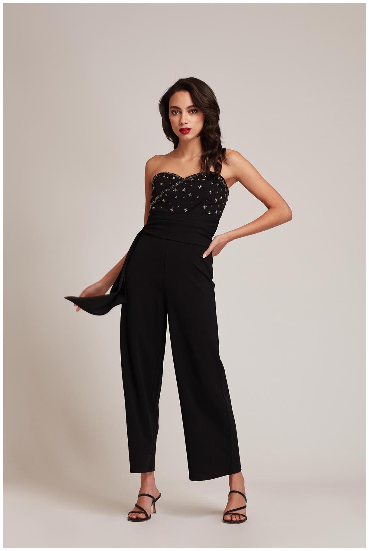 

Cover Story Embellished Jumpsuit - Black