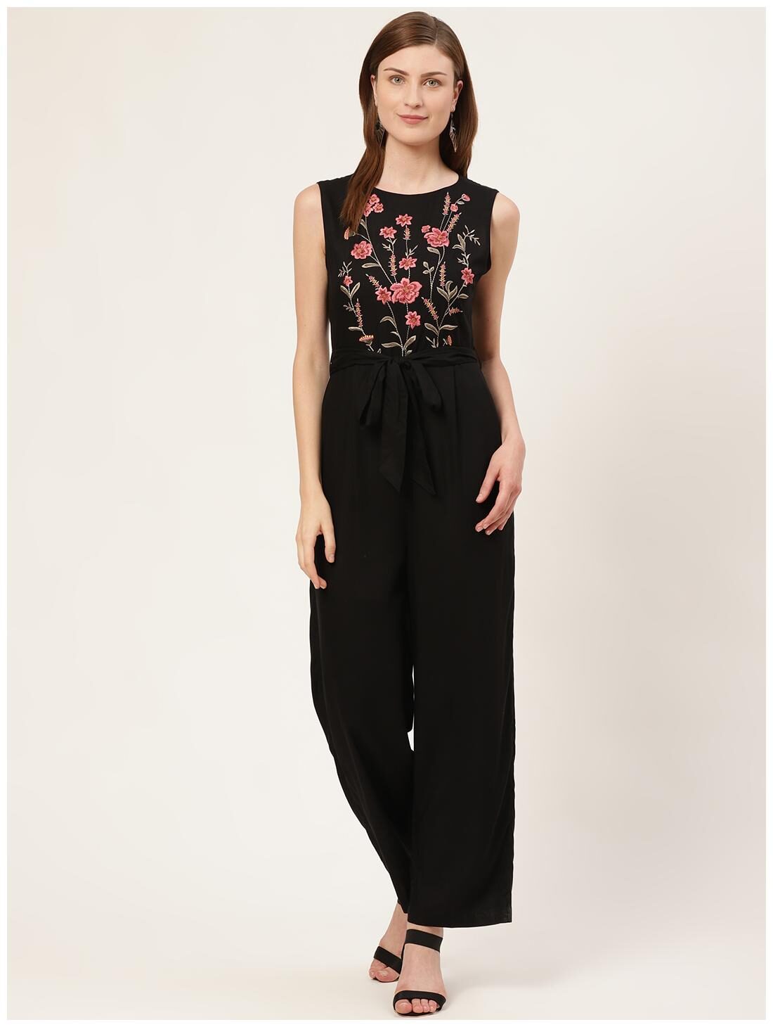 

Cover Story Floral Jumpsuit - Black
