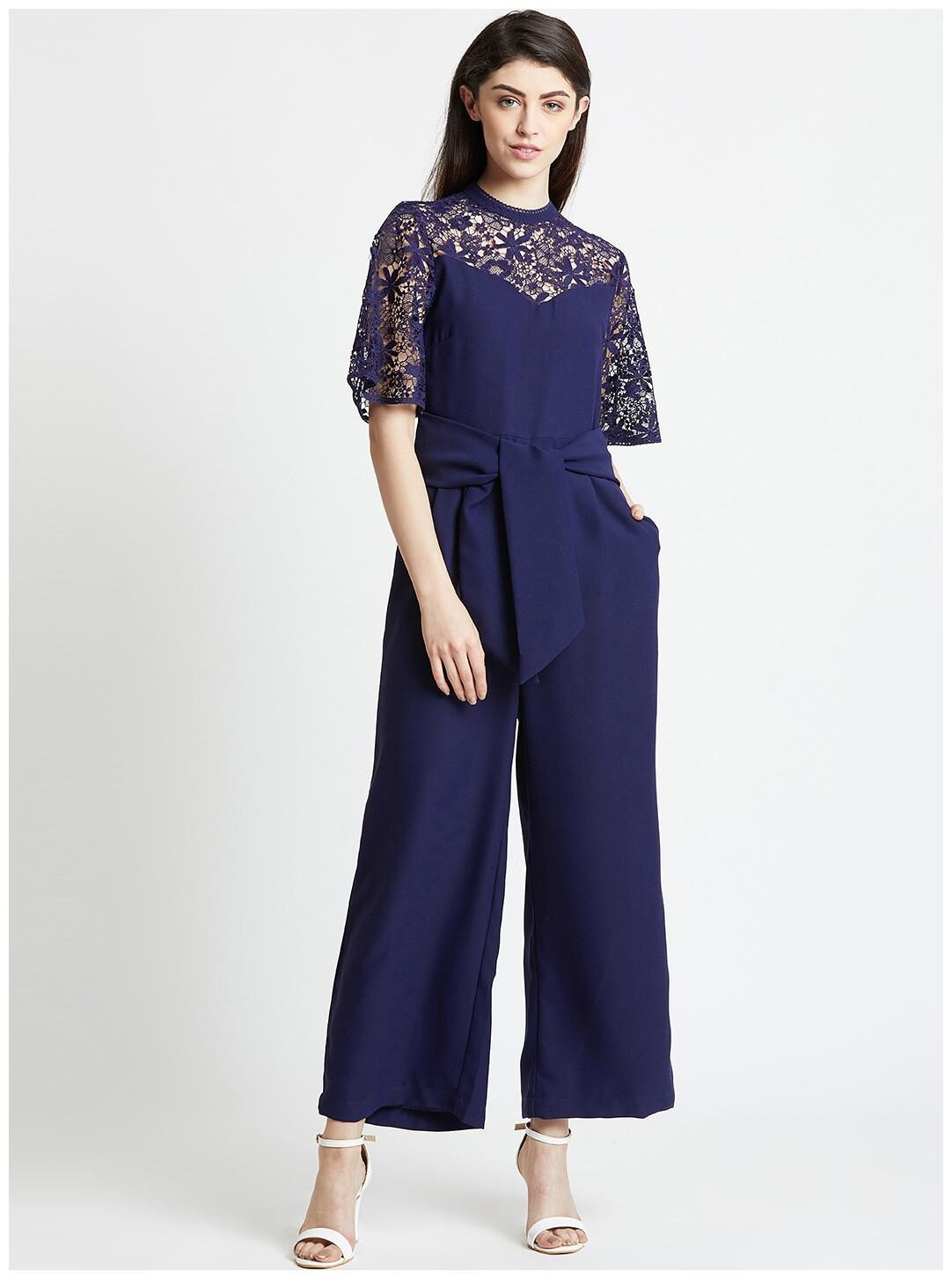 

Cover Story Solid Jumpsuit - Blue