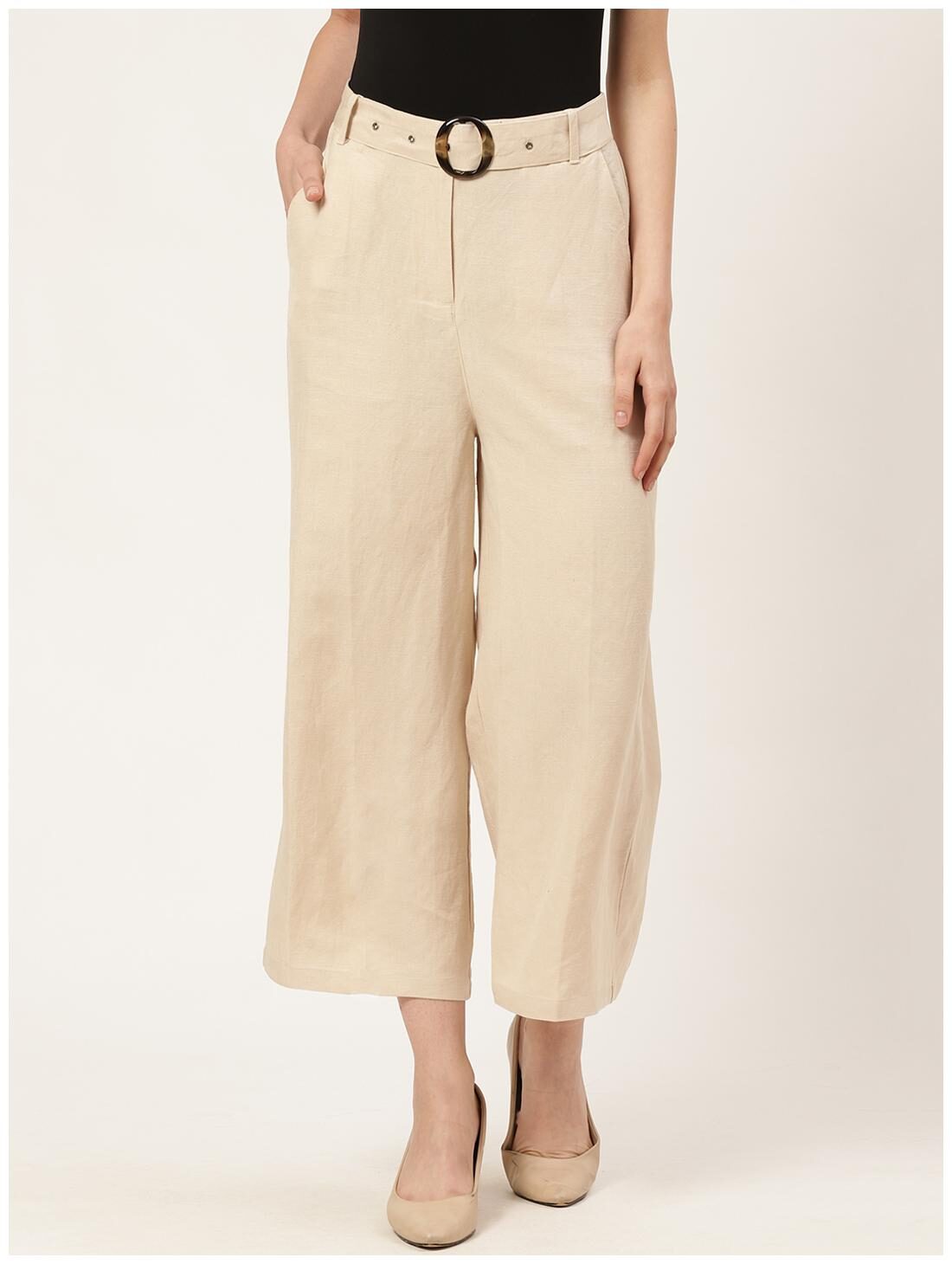 

Cover Story Women Polyester Solid Regular Beige