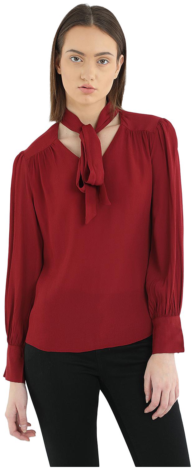 

Cover Story Women Solid Blouson top - Maroon