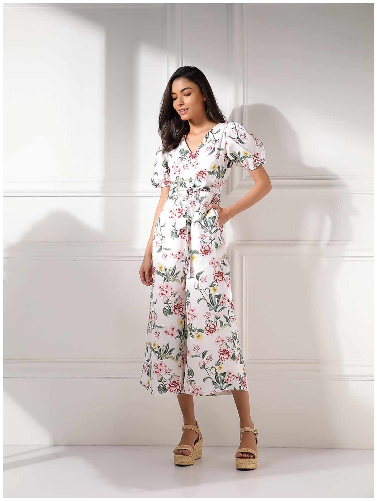 

Cover Story Floral Jumpsuit - White