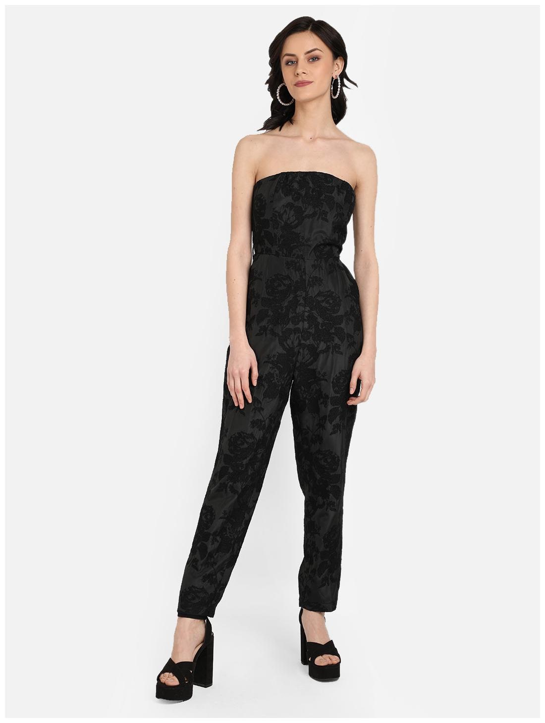 

Cover Story Floral Jumpsuit - Black