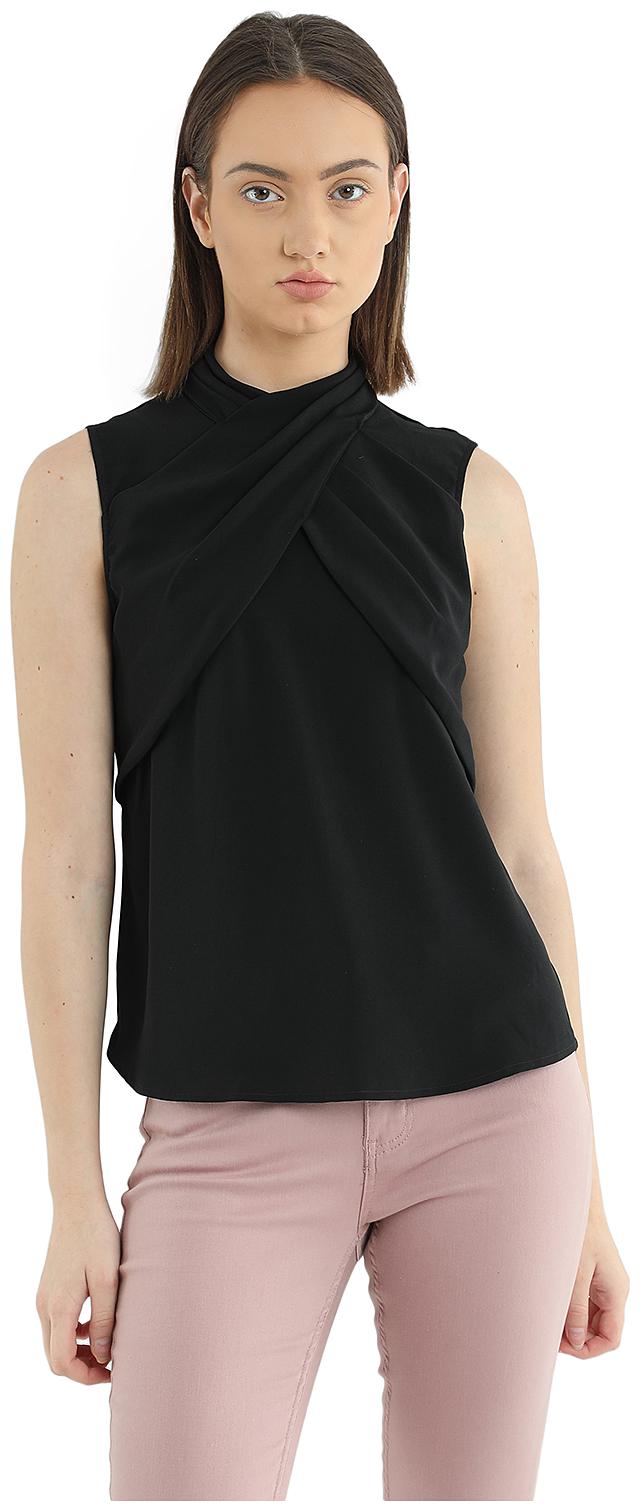 

Cover Story Women Solid Blouson top - Black
