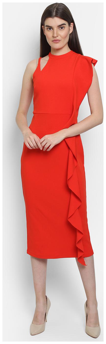 

Cover Story Red Solid Blouson dress