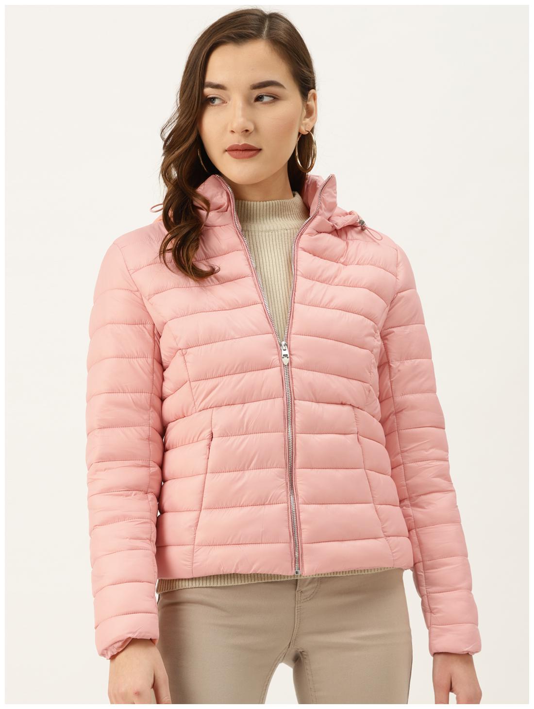 

Cover Story Women Solid Bomber Jacket - Pink
