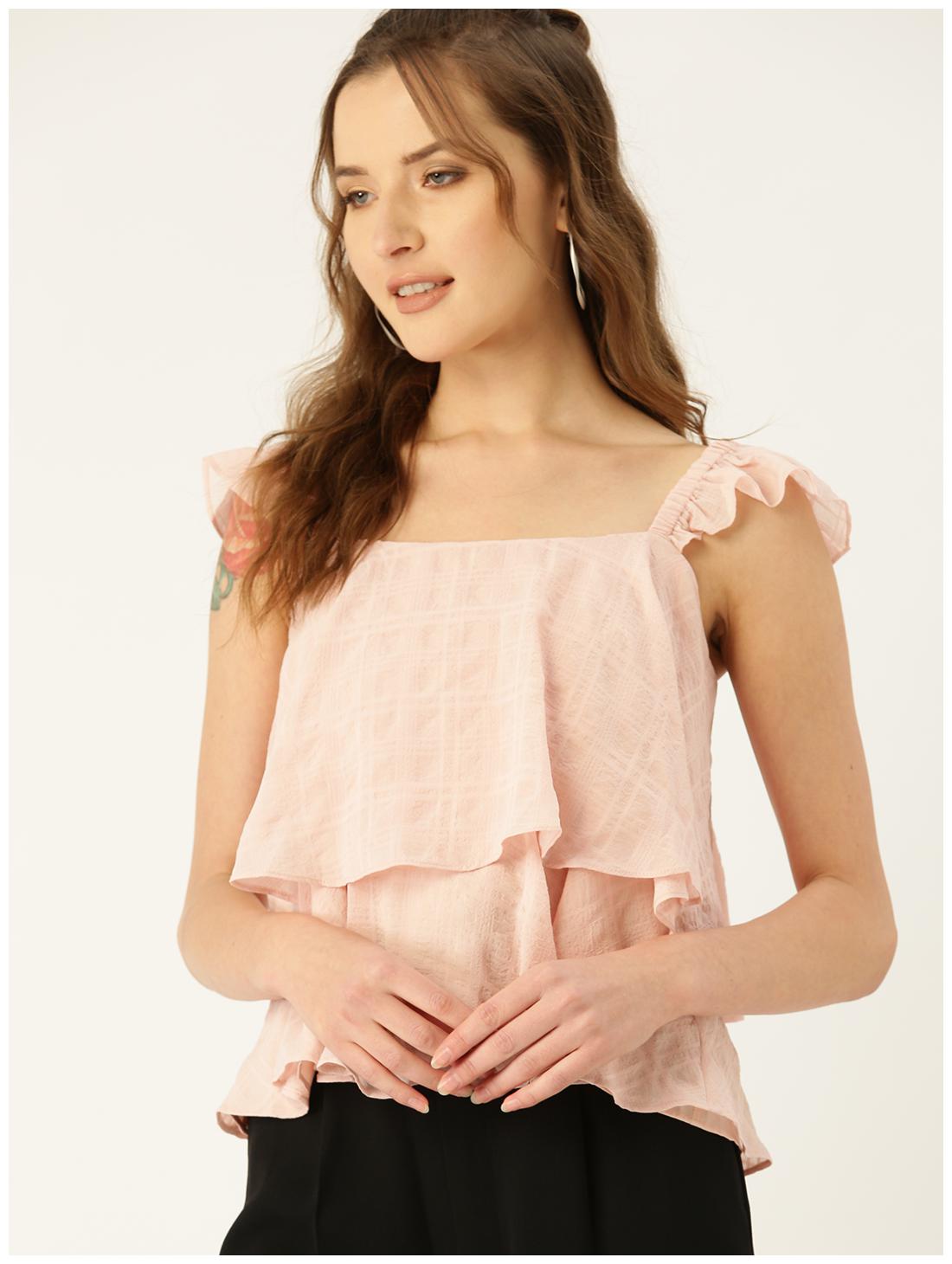 

Cover Story Women Checked Regular top - Pink