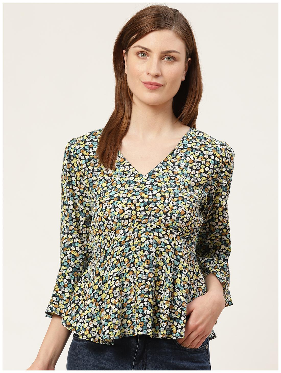 

Cover Story Women Viscose Rayon Printed Blouson Multi