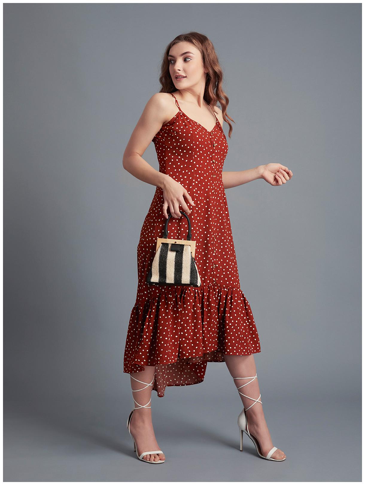 

Cover Story Red Polka dots Maxi dress