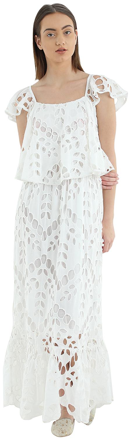 

Cover Story White Self design Maxi dress