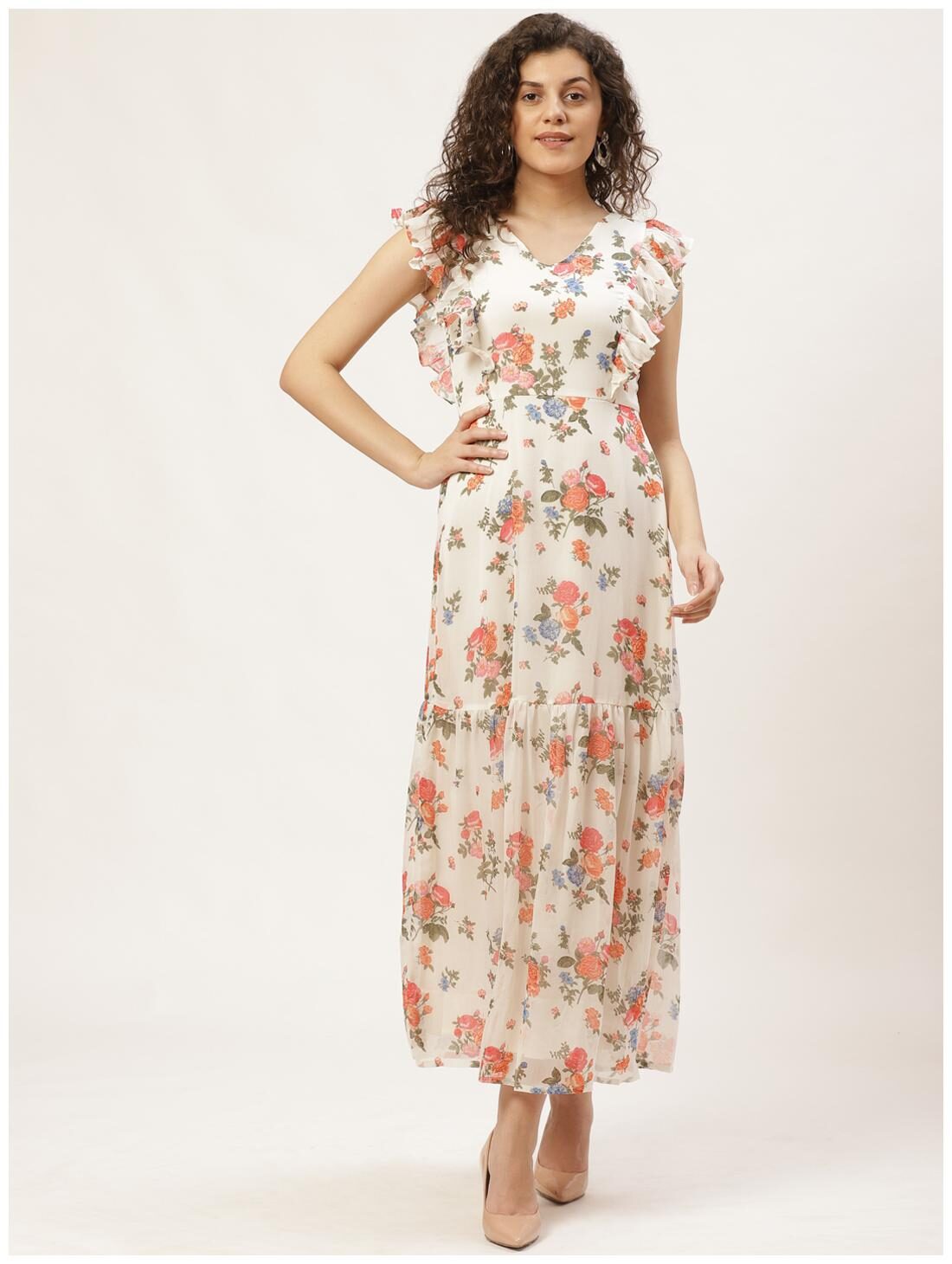 

Cover Story White Floral Maxi dress