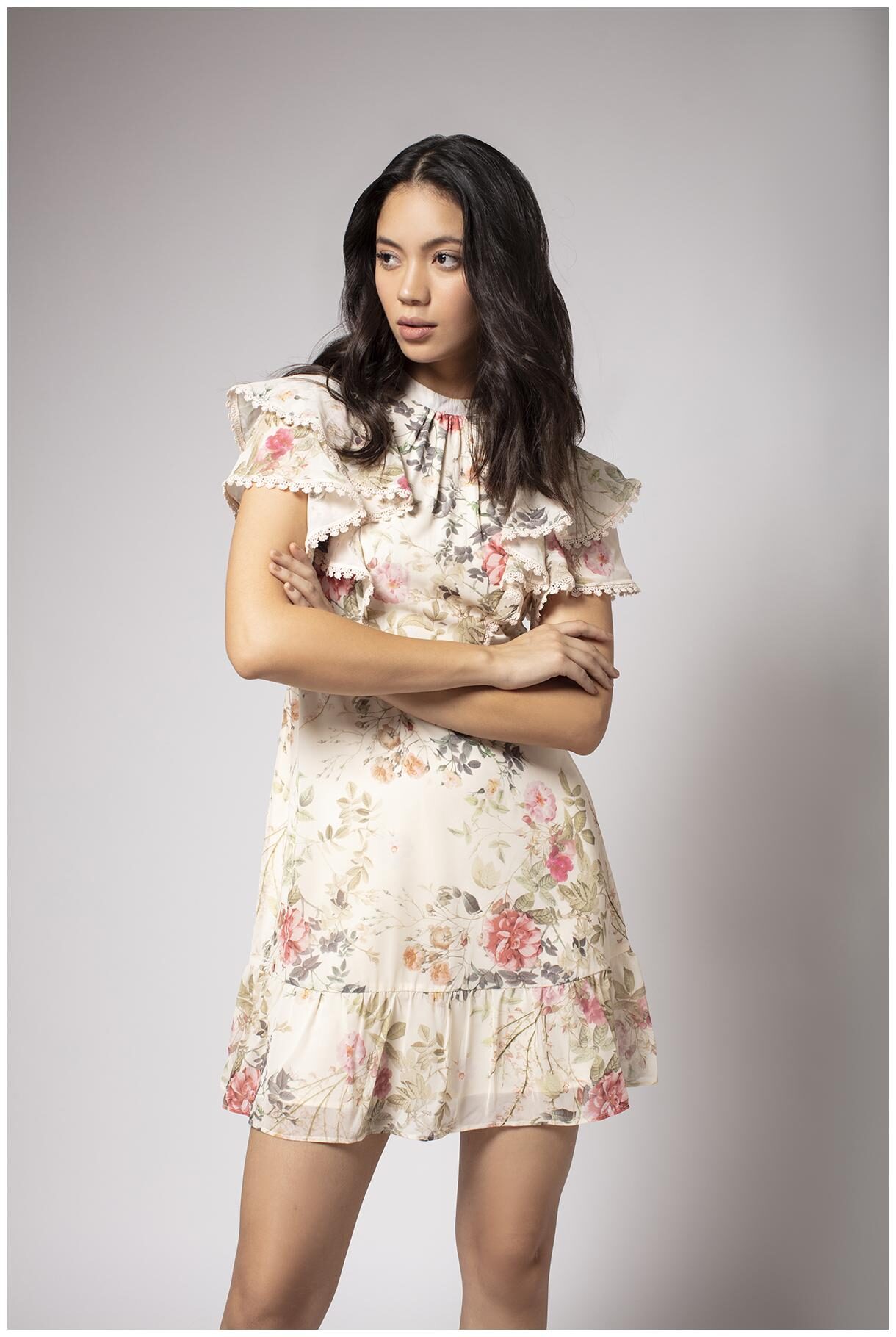 

Cover Story Multi Floral Fit flare dress