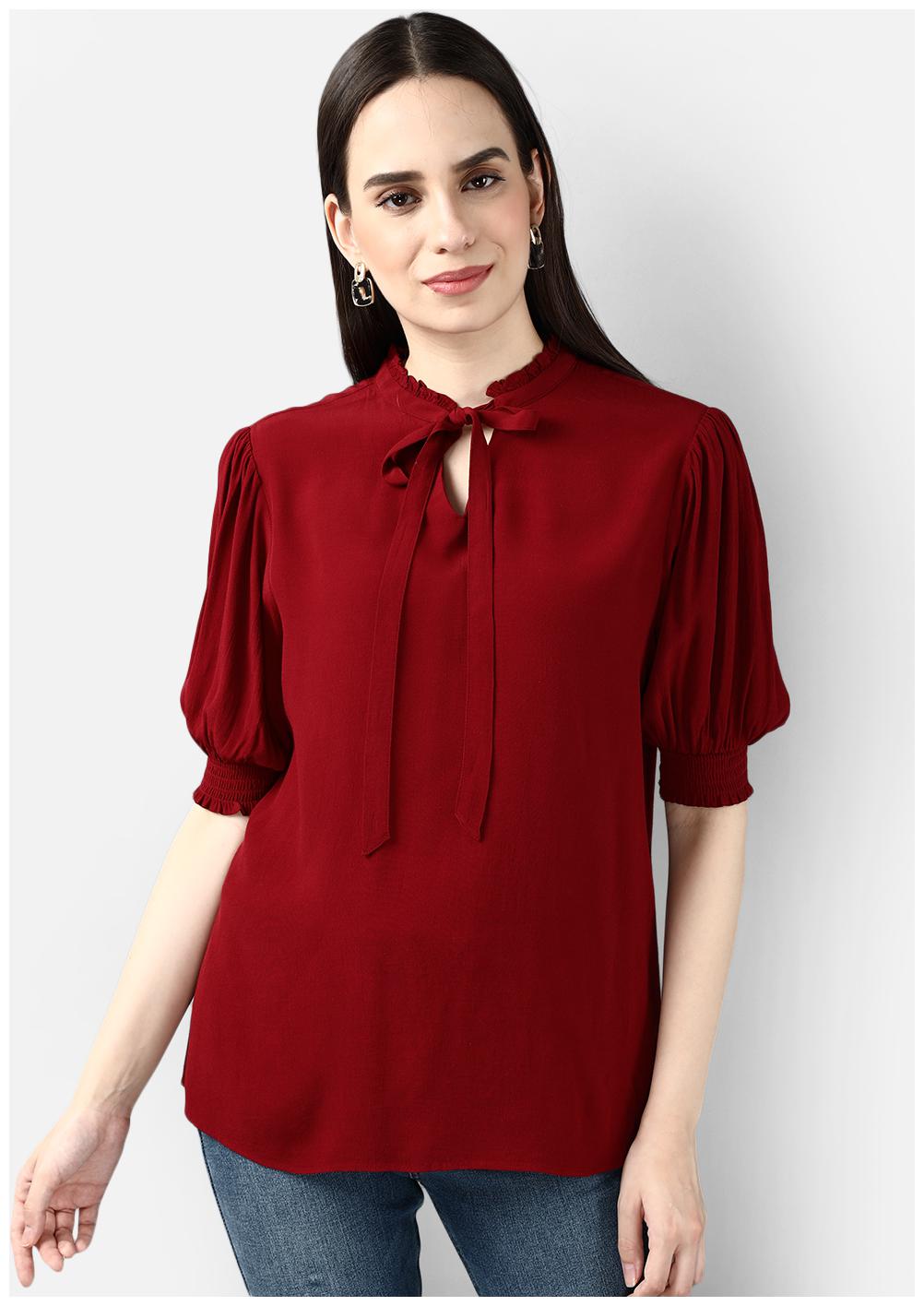 

Cover Story Women Solid Regular top - Red