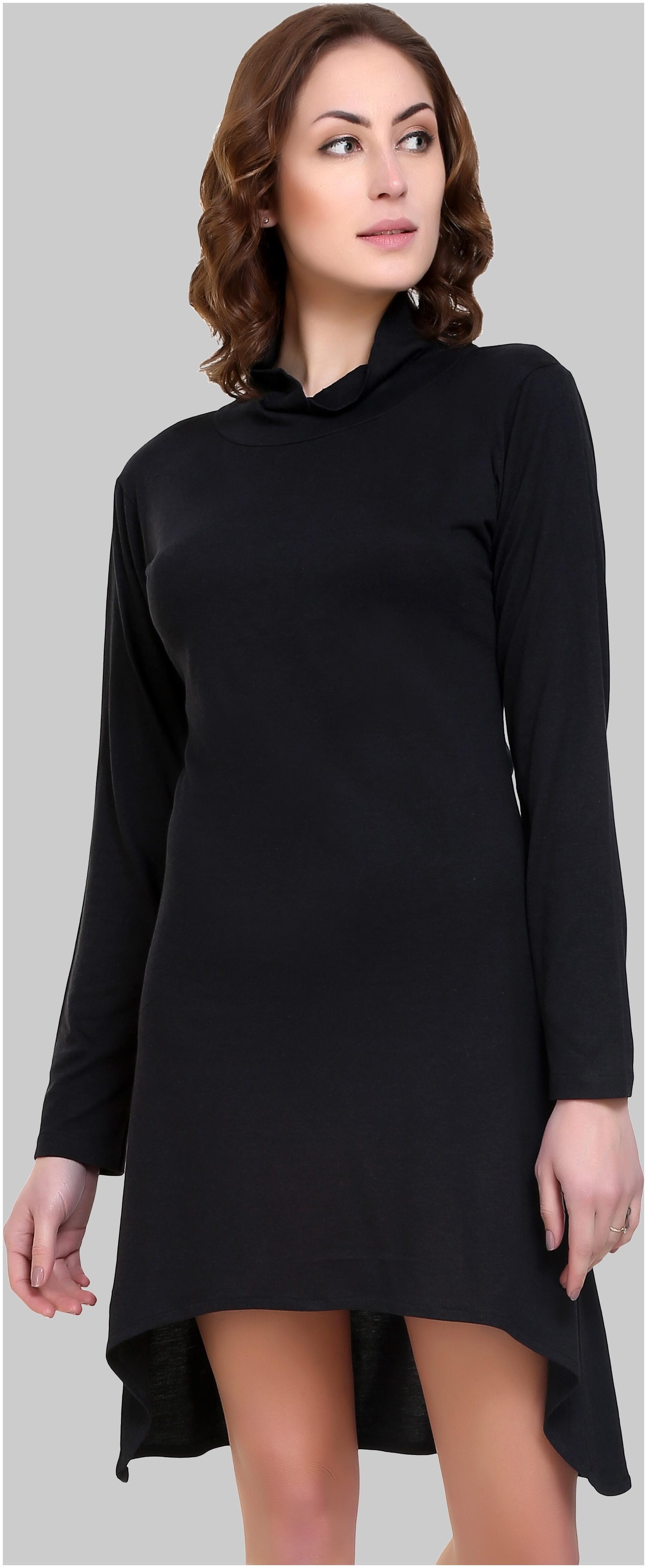 

D-JAY Black Solid Sheath dress