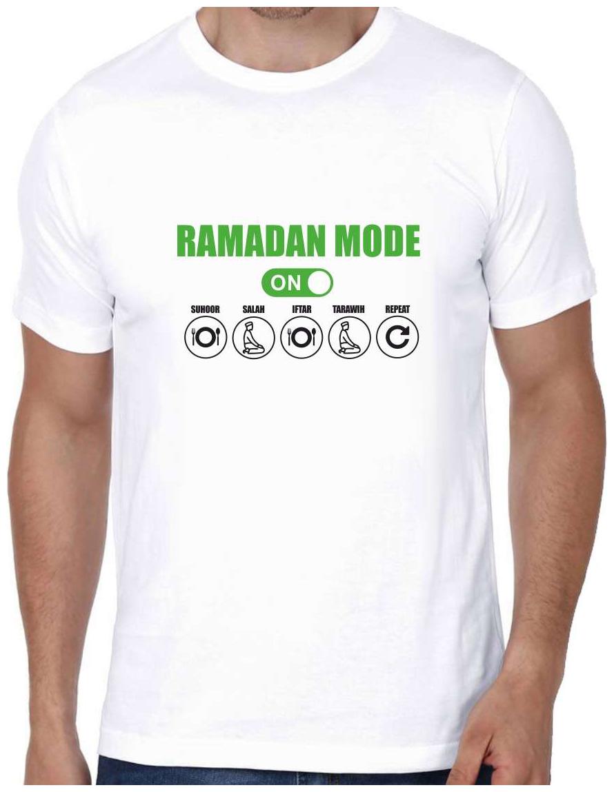 

Crazy Sutra RamadanModeOn Printed Premium Dry-FIT Polyester Men Half Sleeve Casual Tshirt- White