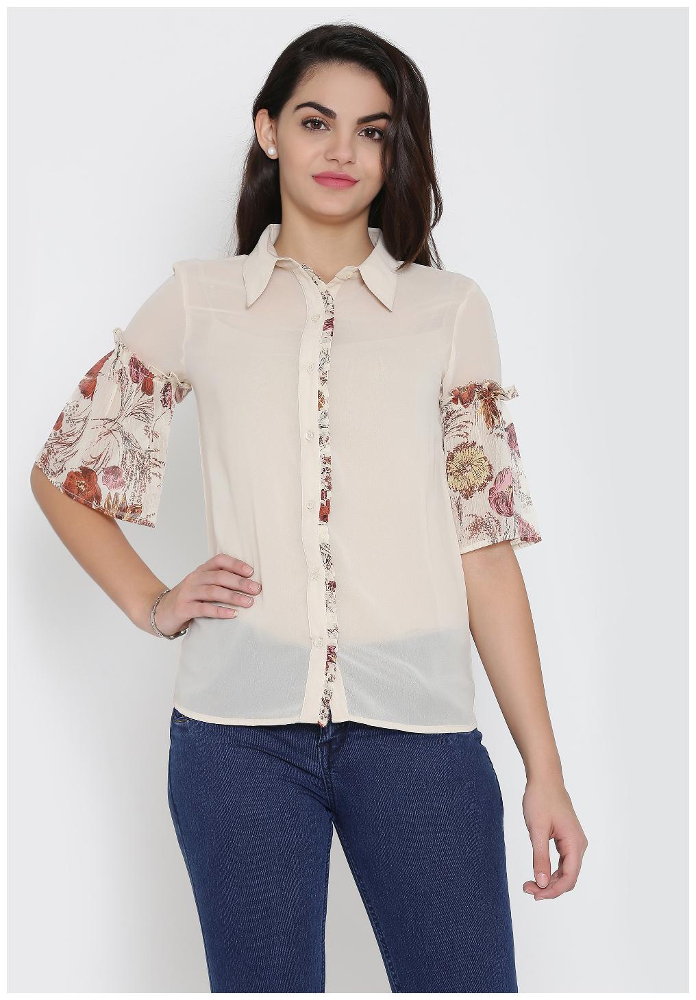 

Eavan Women Cream Floral Regular Fit Shirt