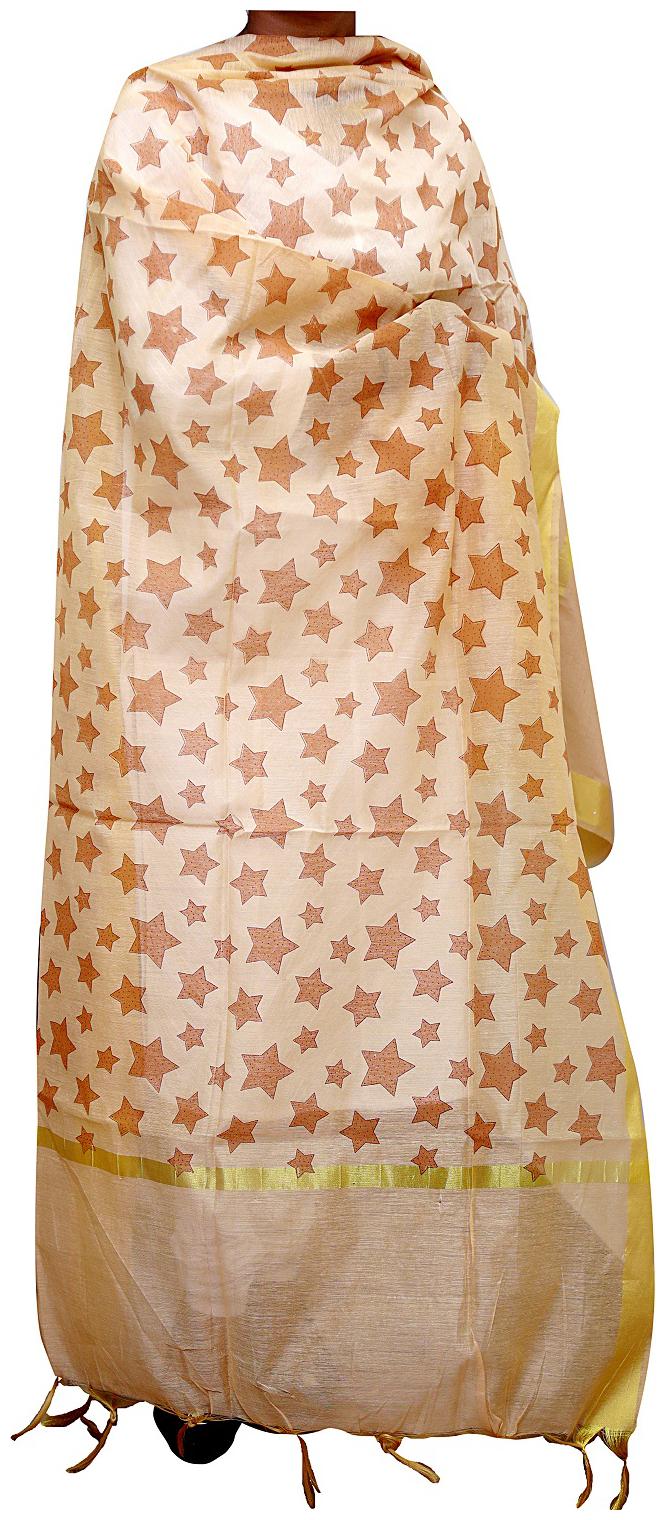 

Cream Star pattern dupatta