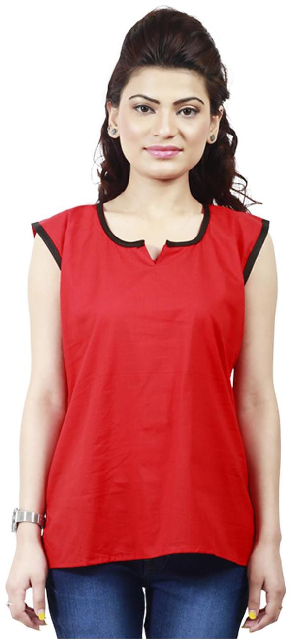 

Sukuma Women Red Solid Straight Kurti