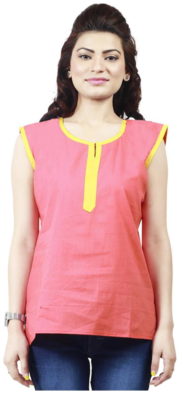 

Sukuma Women Pink Solid Straight Kurti