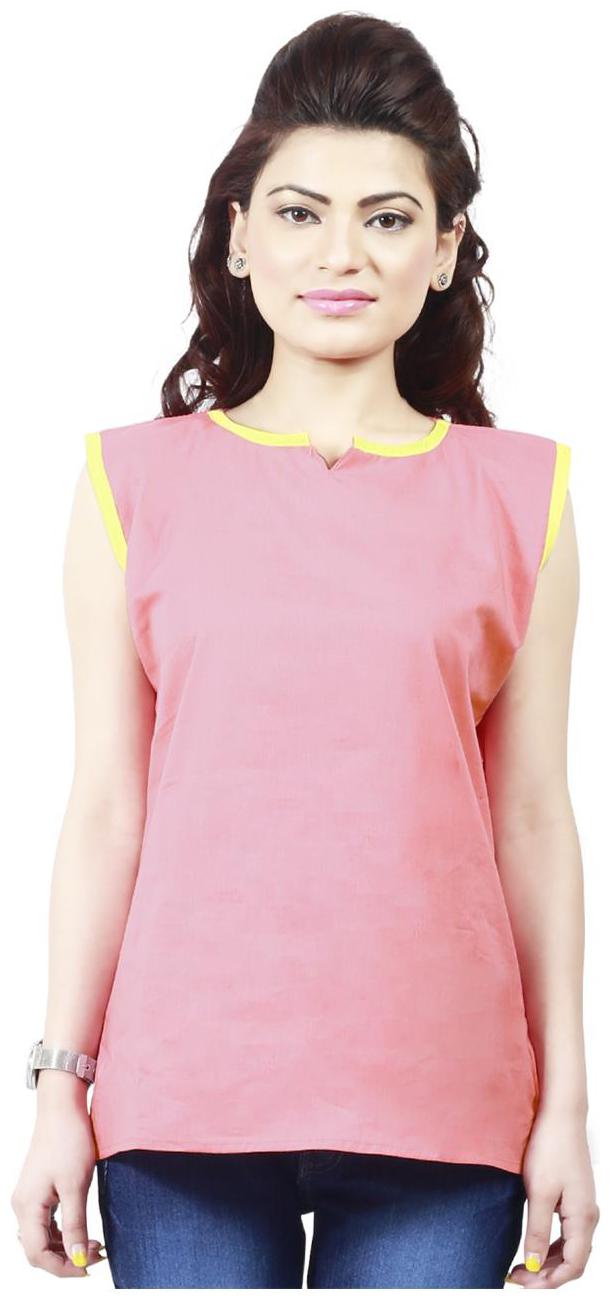 

Sukuma Women Pink Solid Straight Kurti