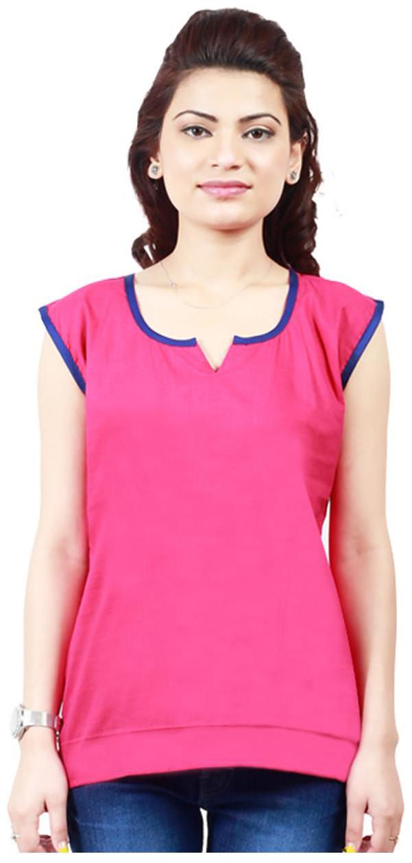 

Sukuma Women Pink Solid Straight Kurti