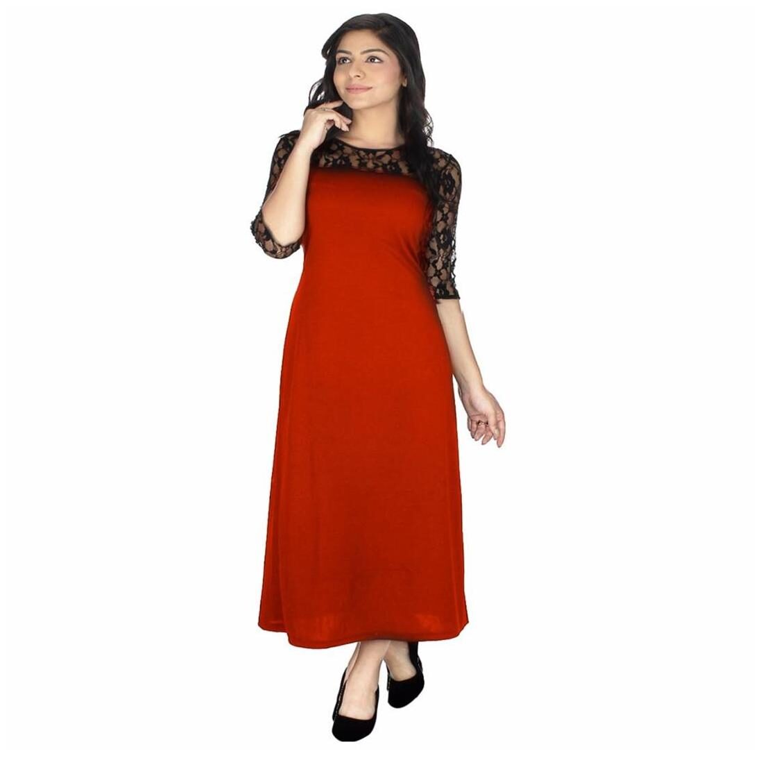 

Crease Clips A-line Maxi Dress Red