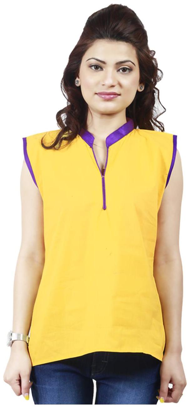 

Sukuma Women Yellow Solid Straight Kurti