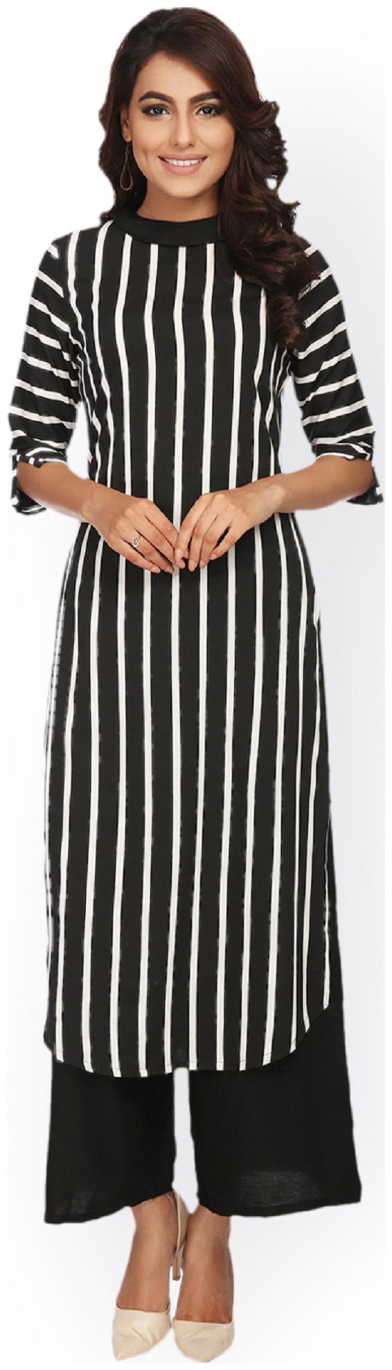 

Crepe Black Party Casual Wear Kurti