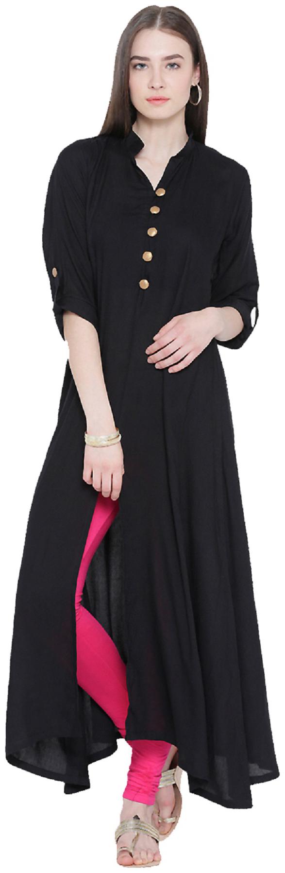 

Crepe BLACK Party Casual Wear Kurti