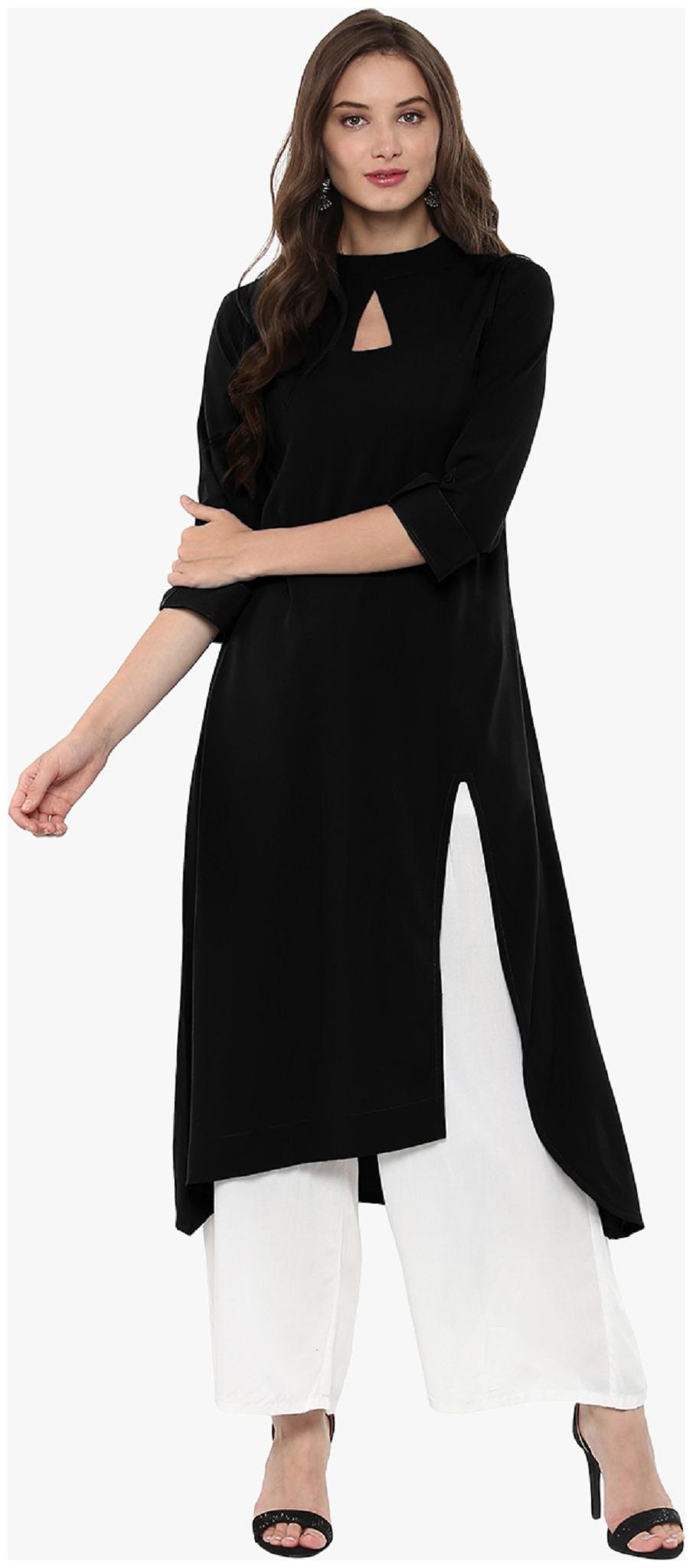 

Crepe Black Party Casual Wear Kurti