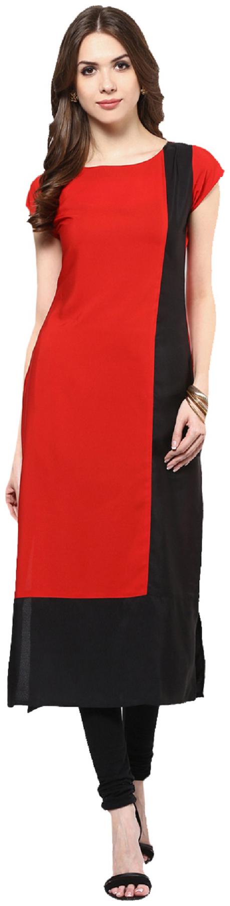 

Crepe RED Party Casual Wear Kurti