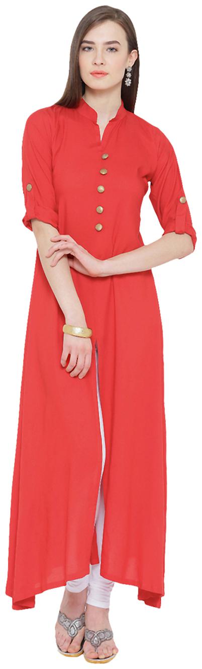 

Crepe RED Party Casual Wear Kurti