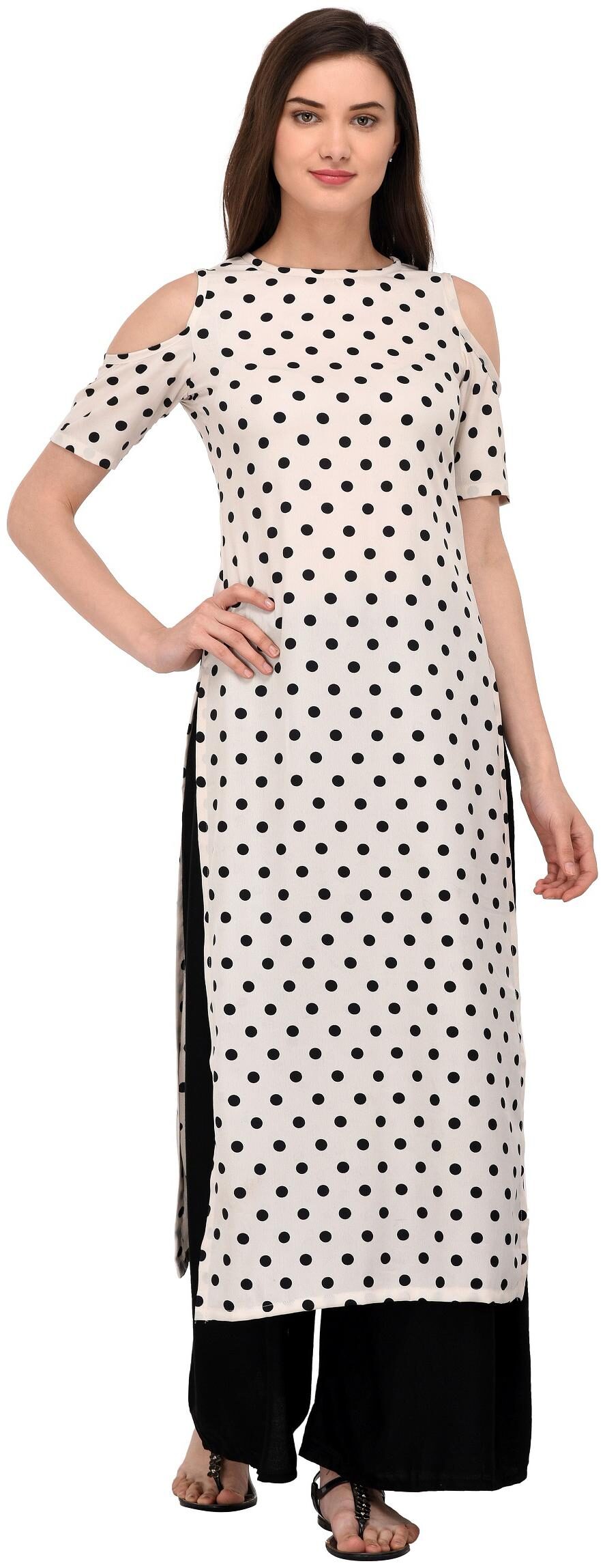 

Crepe White Party Casual Wear Kurti