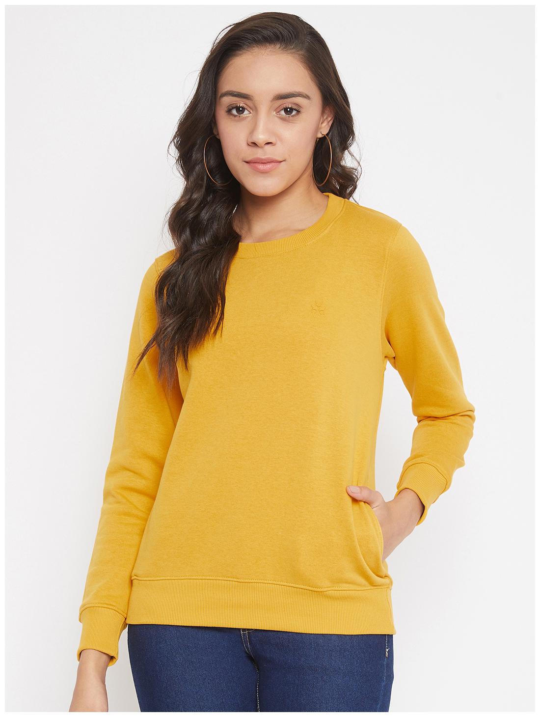 

Crimsoune Club Women Solid Sweatshirt - Yellow