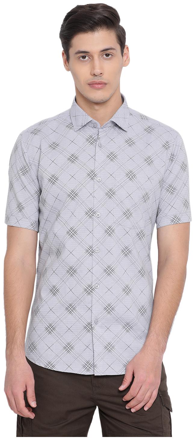 

Crimsoune Club Men Navy Blue Checked Slim Fit Casual Shirt