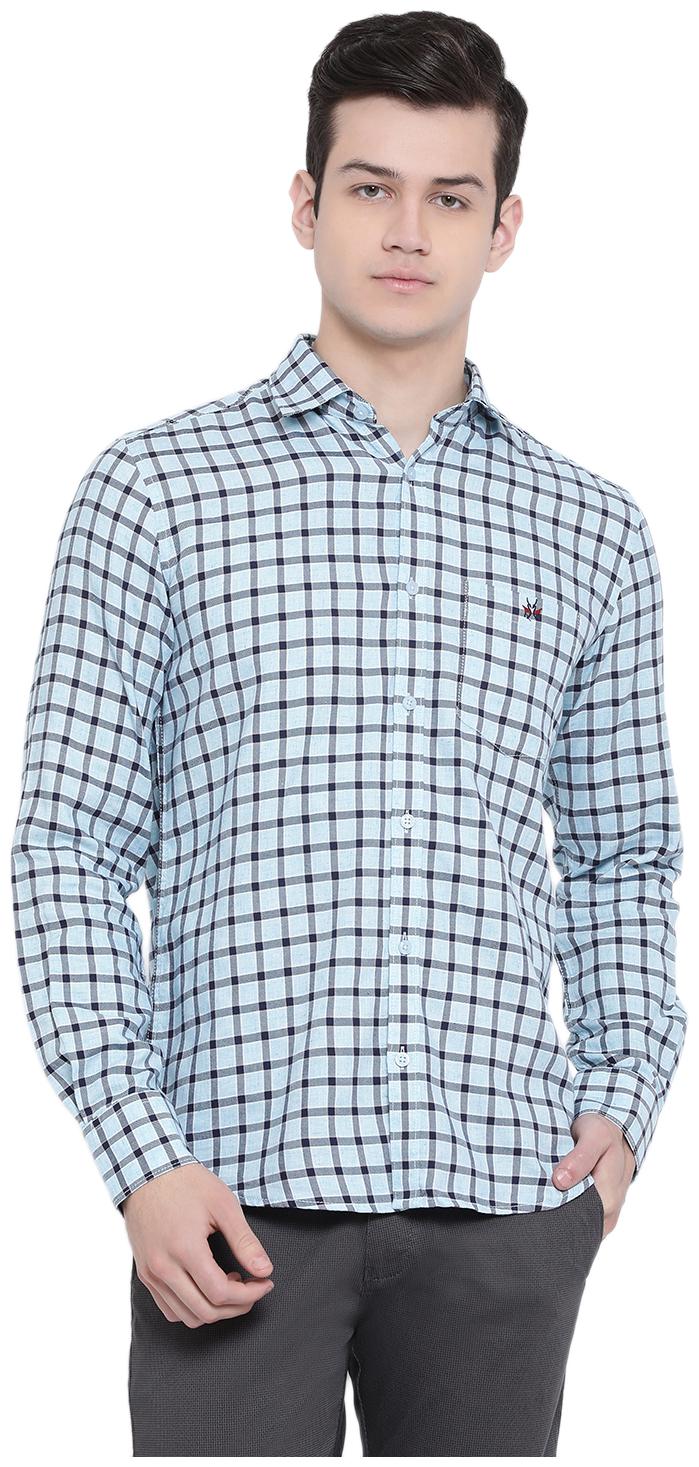 

Crimsoune Club Men Green Checked Slim Fit Casual Shirt