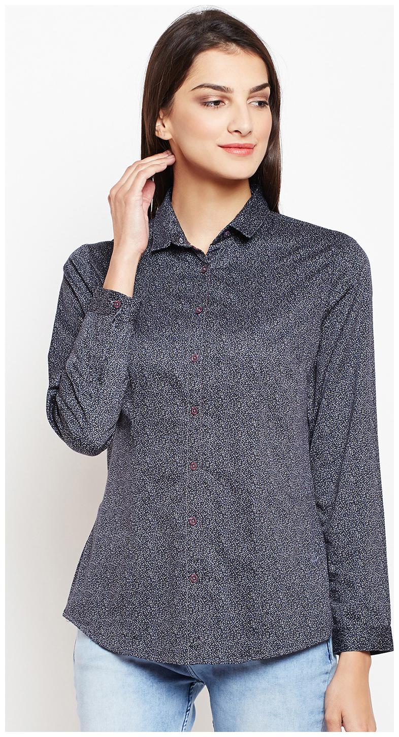 

Crimsoune Club Women Black Printed Slim Fit Shirt