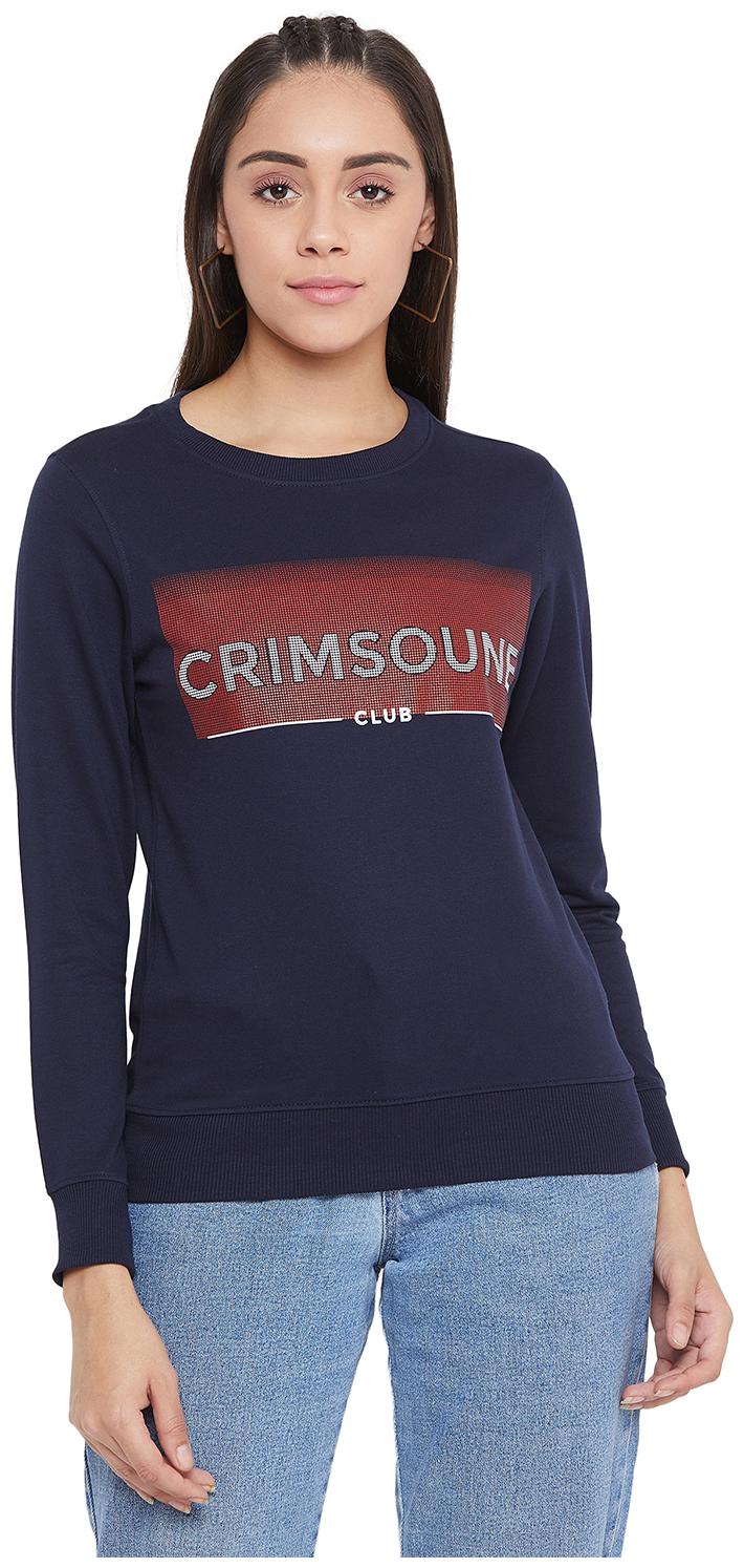 

Crimsoune Club Women Printed Sweatshirt - Navy Blue