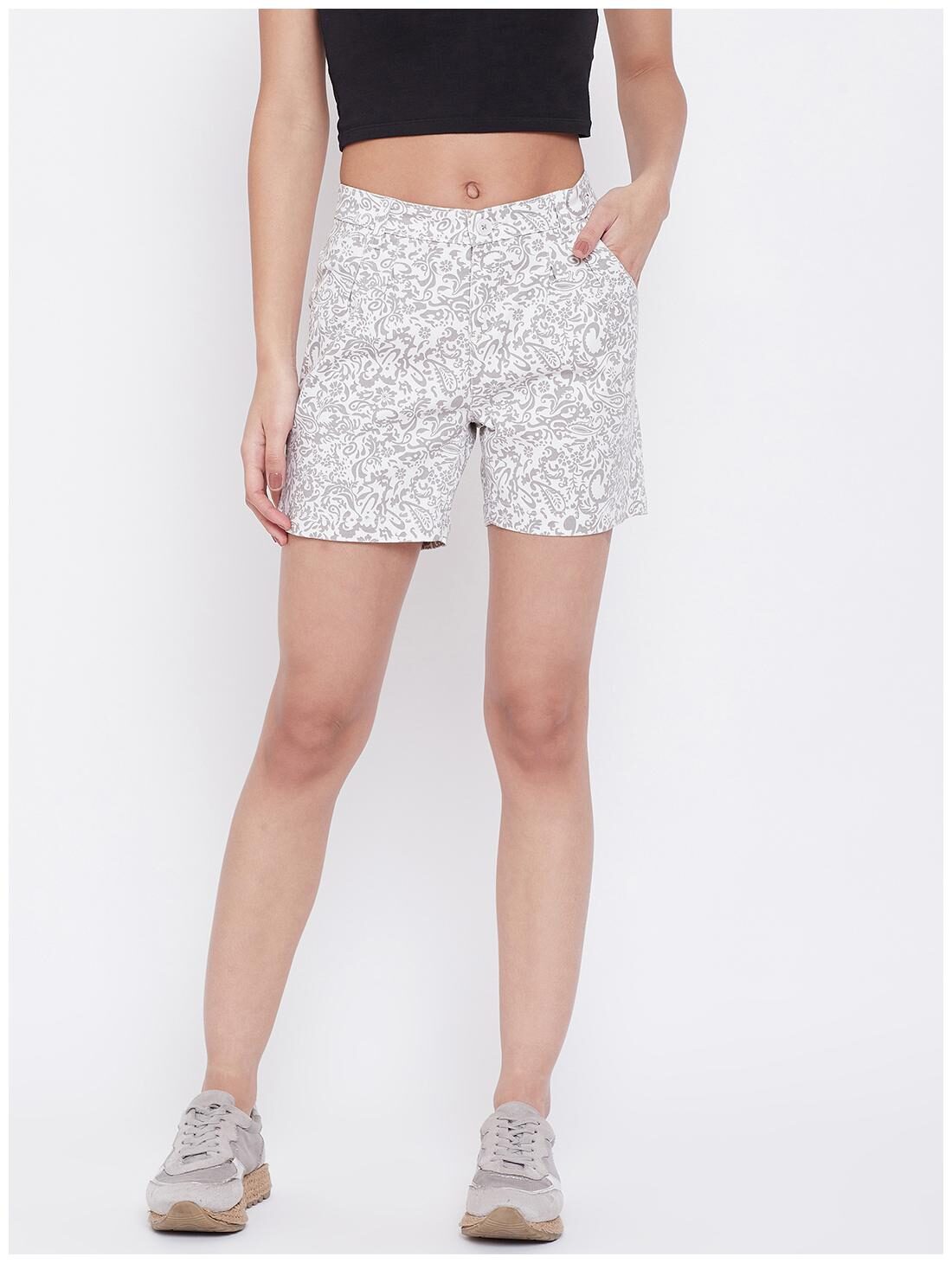 

Crimsoune Club Women Printed Chinos - White